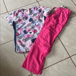 💚 Green Town Scrubs Set | Top Small, Bottoms XS – Comfy & Professional